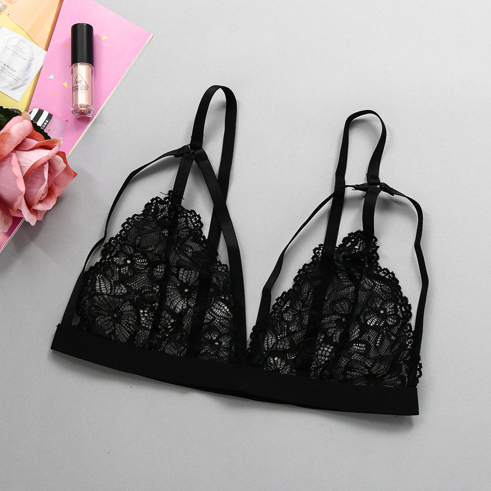 Lace sexy adjustable three-point bra