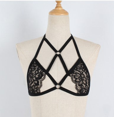 Sexy Lace Mesh Top Hollow All-match Bra