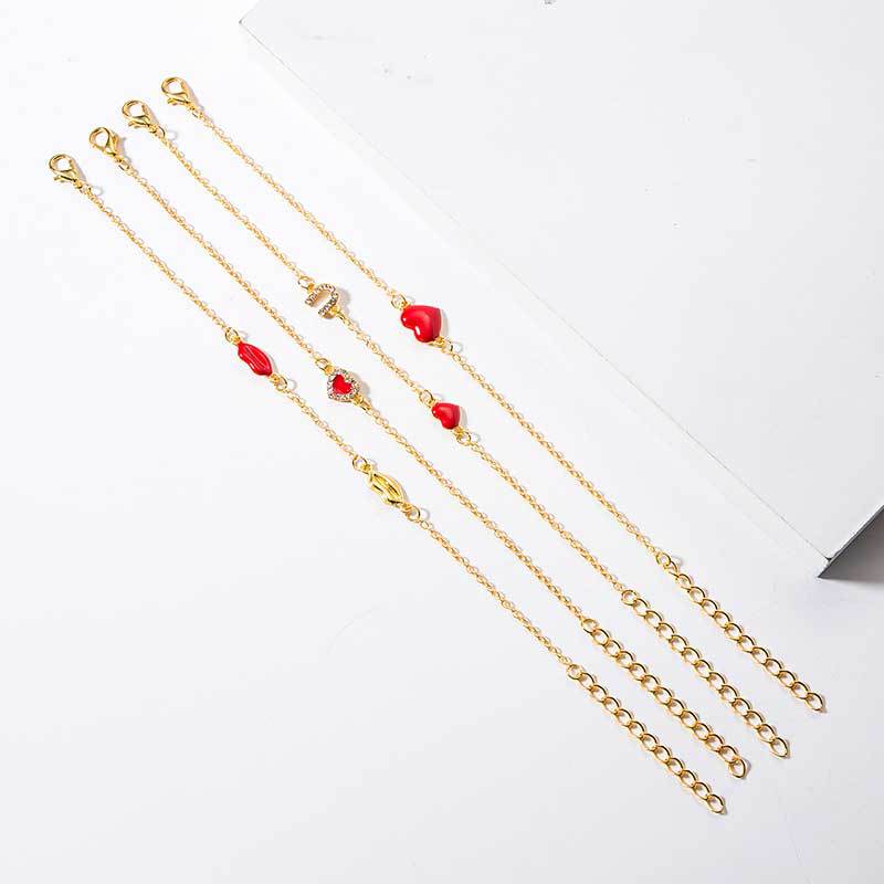 Gilded love lips bracelet women