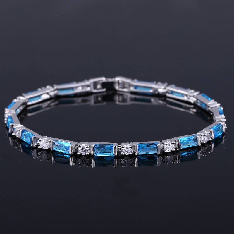 Zircon Bracelet Women Jewelry Platinum-plated Crystal Ladies Bracelet