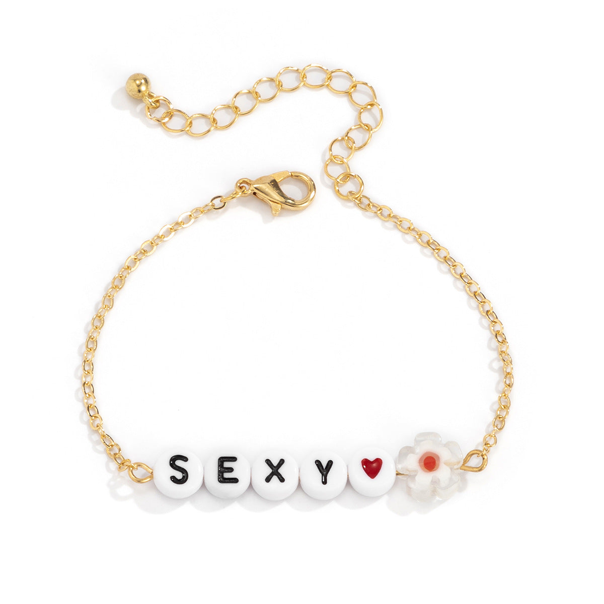 Ins Style Metal Chain Letter Necklace Women