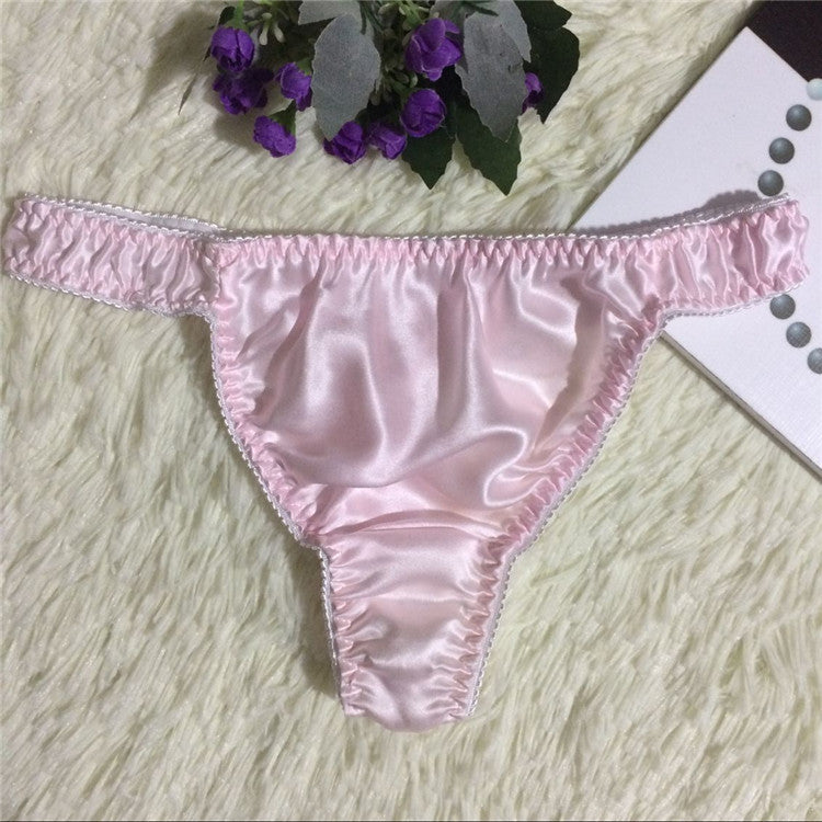 Sexy thong silk couple breathable panties