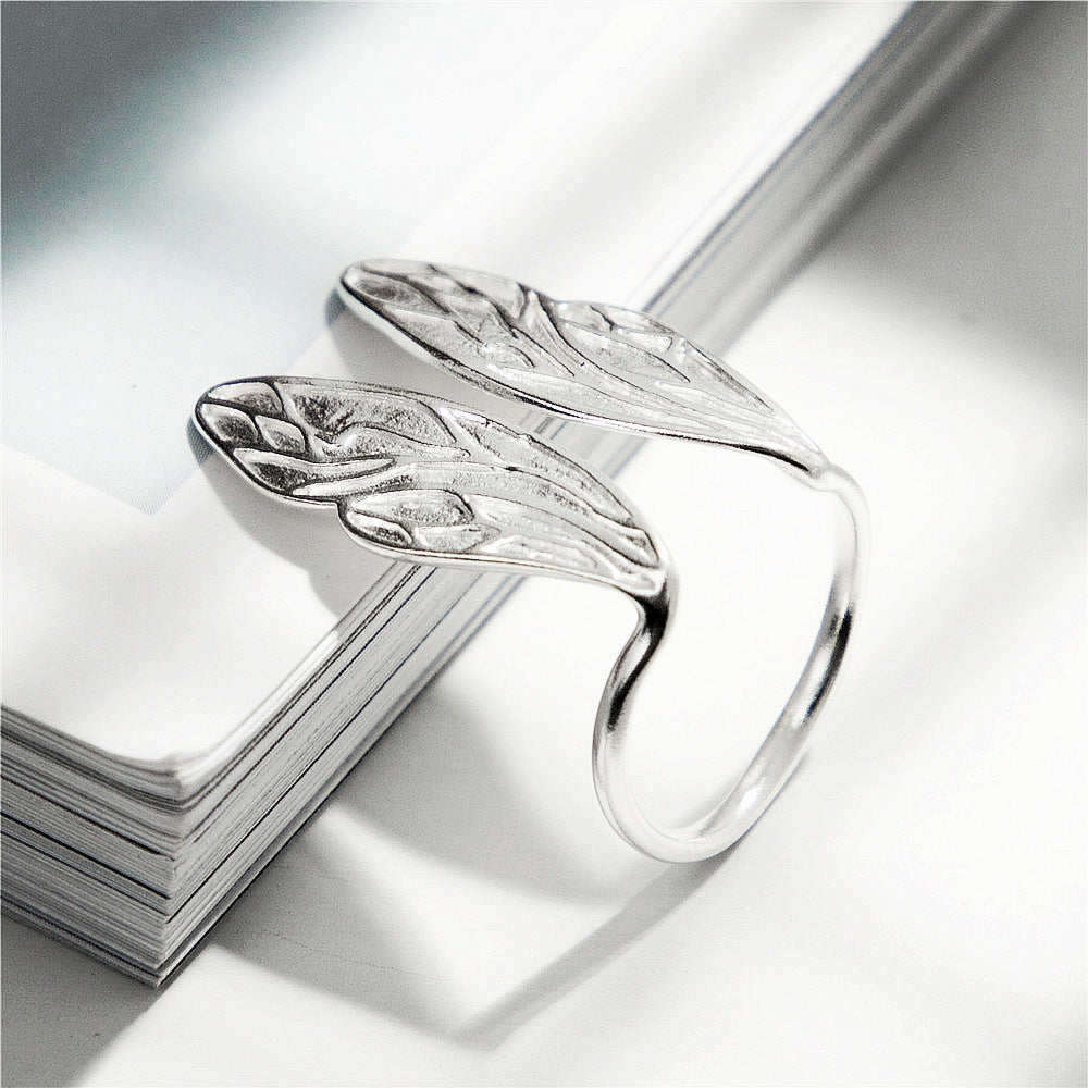 Dragonfly Wings Ring 100  Sterling 925 Silver Jewelry Vintage Adjustable Rings For Women Gift