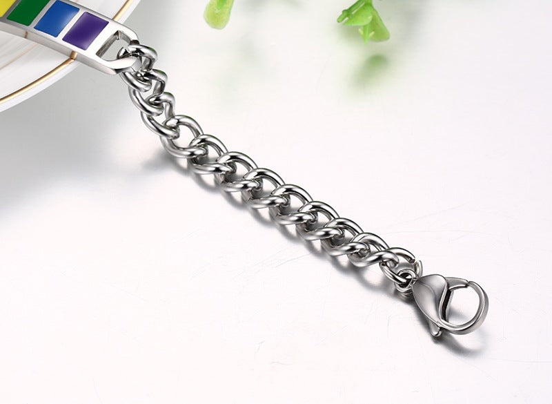 Colored men and women stainless steel bracelet