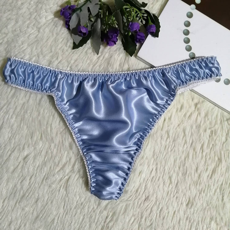 Sexy thong silk couple breathable panties