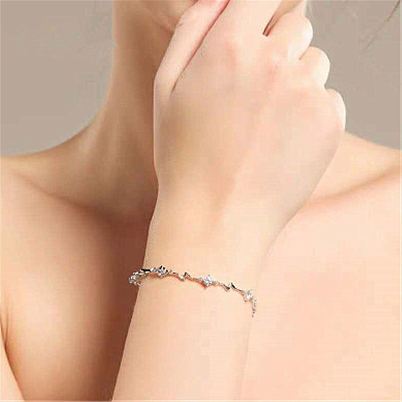 Blue crystal bracelet women diamond lightning bracelet