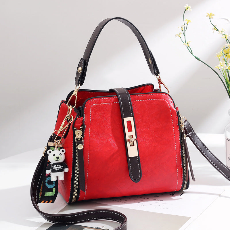 All-match messenger one-shoulder bucket bag