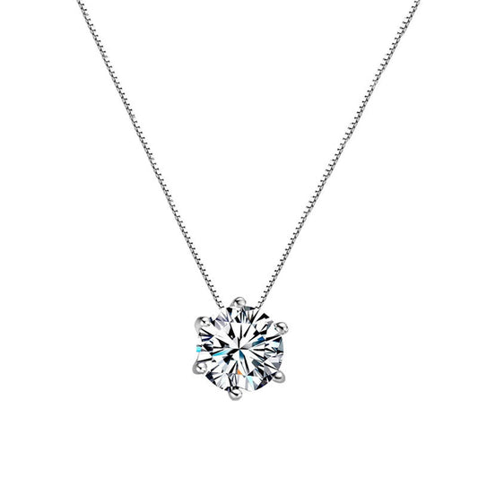 Single diamond necklace women