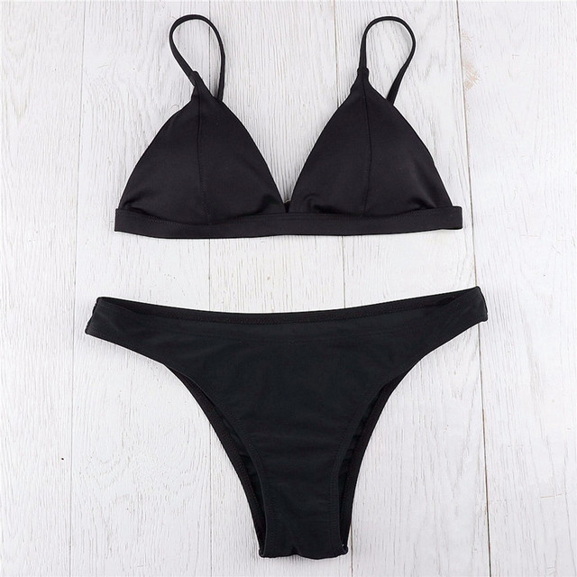 Solid color triangle bikini