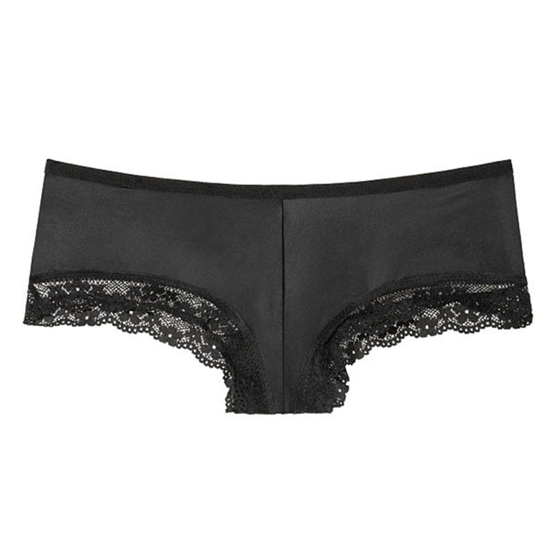 Sexy lace Trim Panties Thin silk Skating Silk Panties