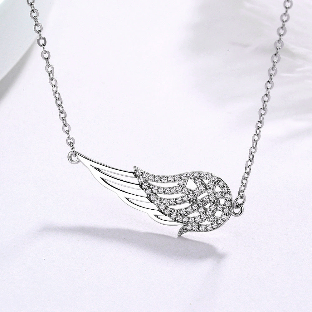 Fashion Sterling Silver Angel Wings Necklace Women