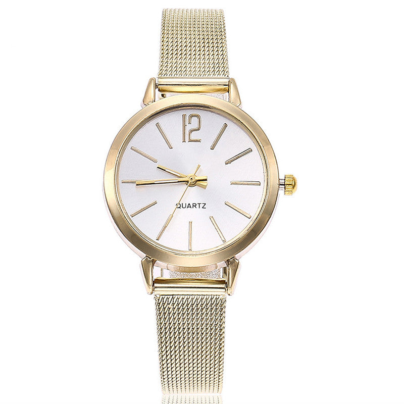 Alloy Fine Mesh Belt Simple Ladies Watch