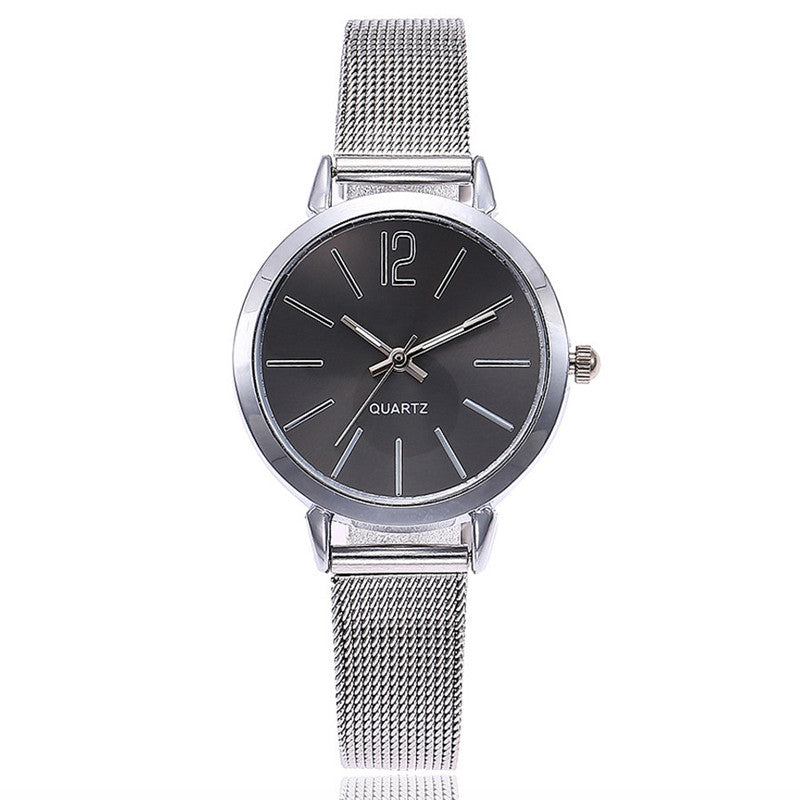 Alloy Fine Mesh Belt Simple Ladies Watch