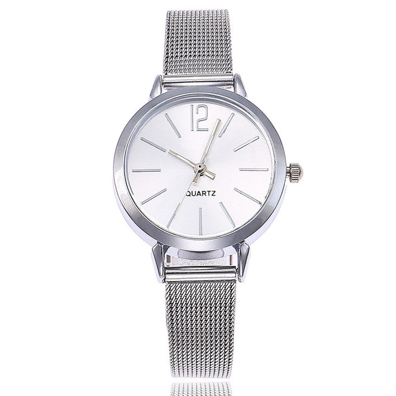 Alloy Fine Mesh Belt Simple Ladies Watch