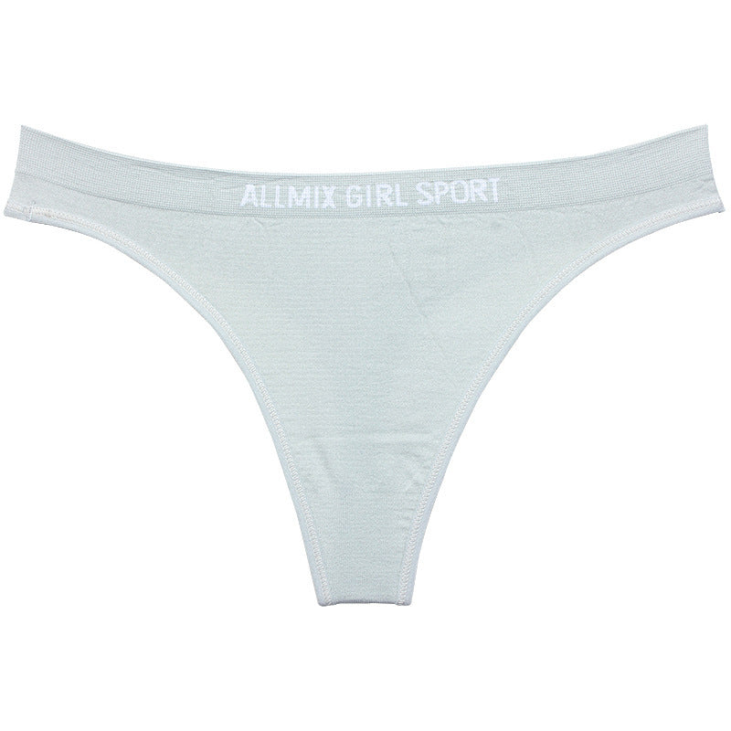 Women's Seamless Fitness Alphabet Panties Thong