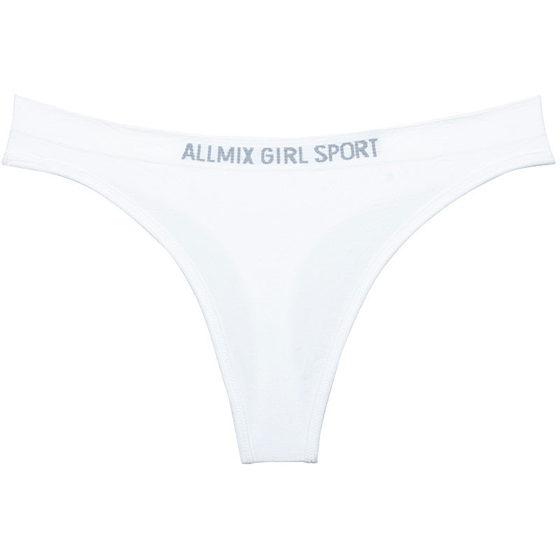 Women's Seamless Fitness Alphabet Panties Thong