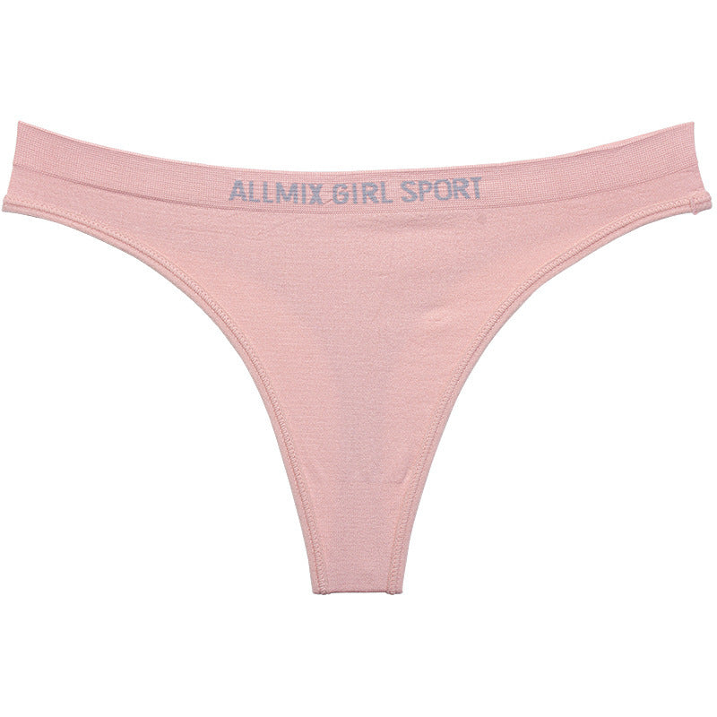 Women's Seamless Fitness Alphabet Panties Thong