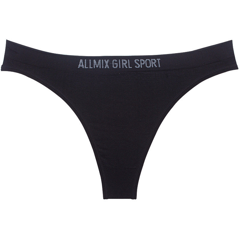 Women's Seamless Fitness Alphabet Panties Thong