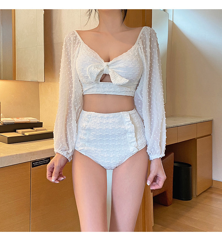 Fashion Lace Long Sleeve Sunscreen Bikini