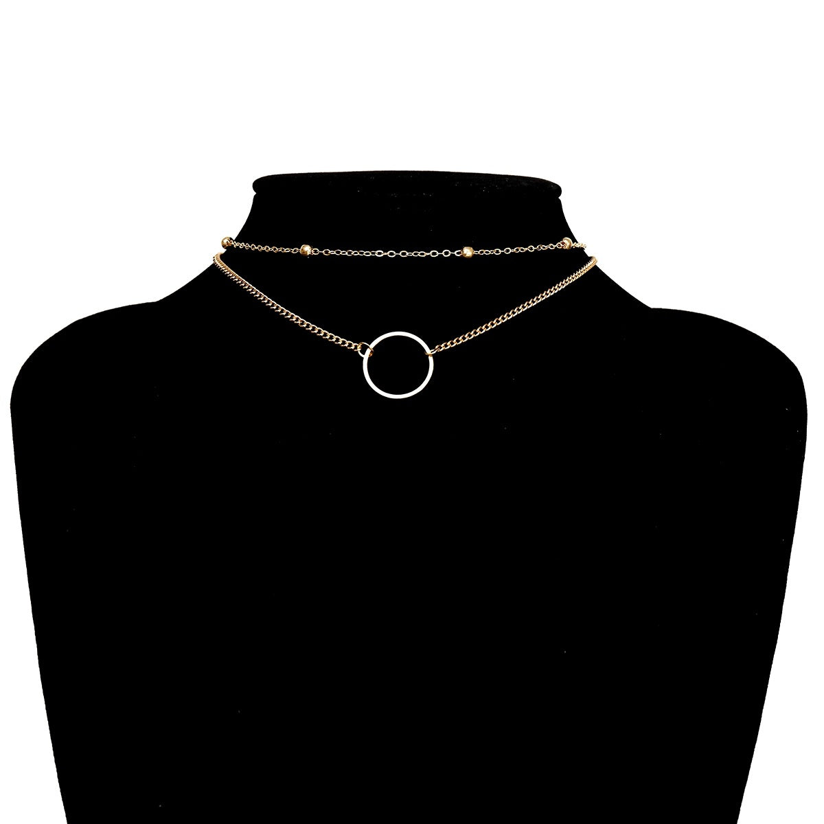 SUMENG New Arrival Fashion Modern Choker Necklace Two Layers Round Necklaces Gold Color Necklace Choker Jewelry For Women