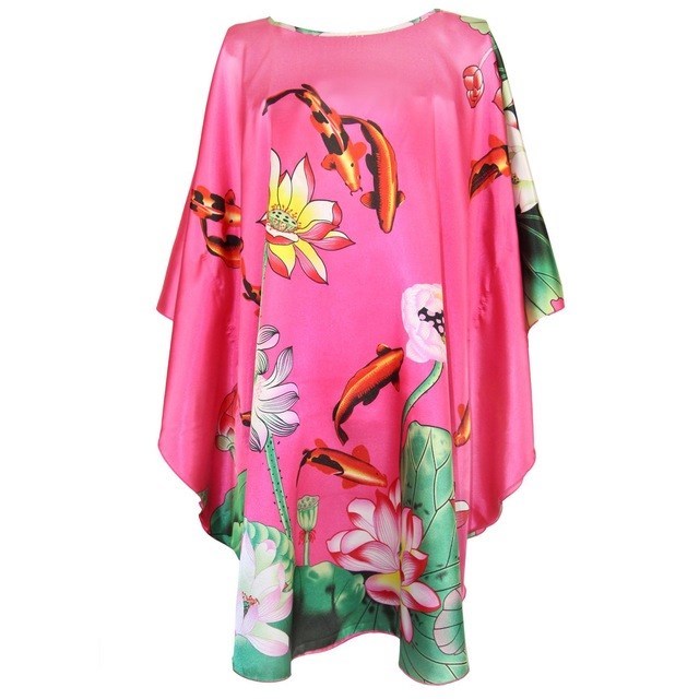 Sexy Female Silk Rayon Robe Bath Gown Nightgown Summer women