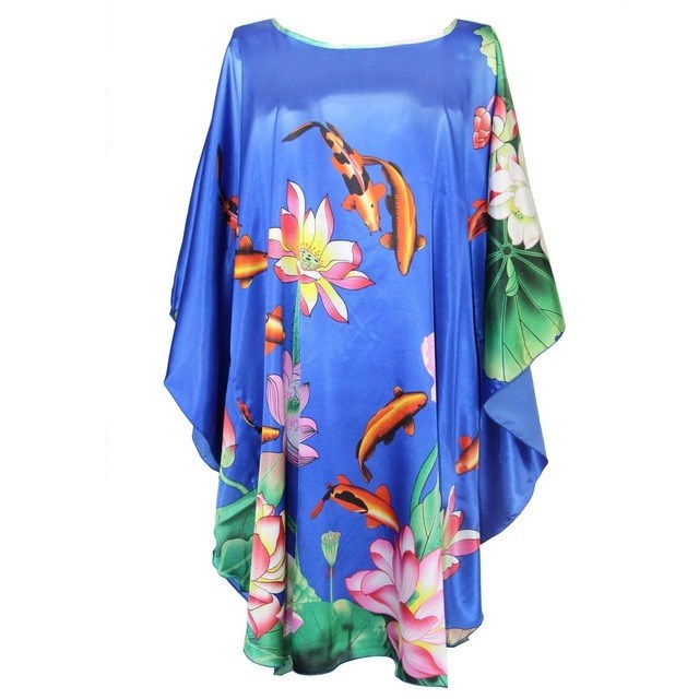 Sexy Female Silk Rayon Robe Bath Gown Nightgown Summer women