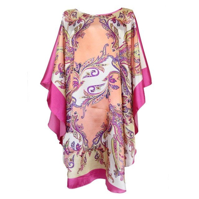 Sexy Female Silk Rayon Robe Bath Gown Nightgown Summer women