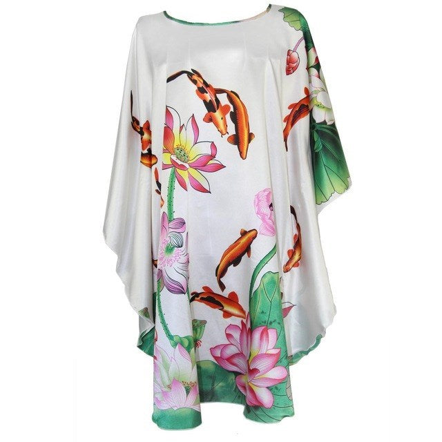 Sexy Female Silk Rayon Robe Bath Gown Nightgown Summer women