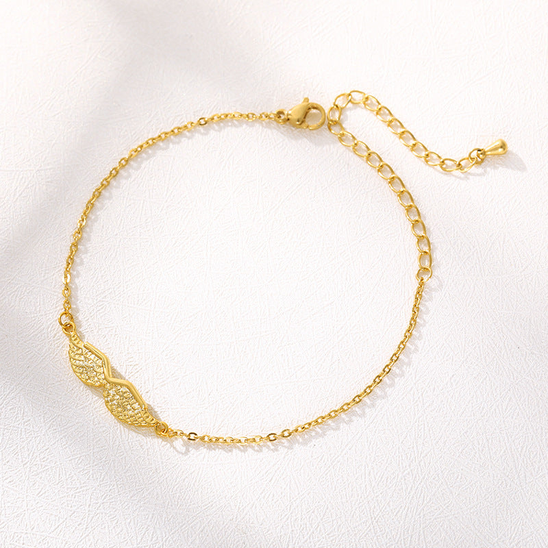 Gold Angel Wing Charm Bracelet Bracelet Women