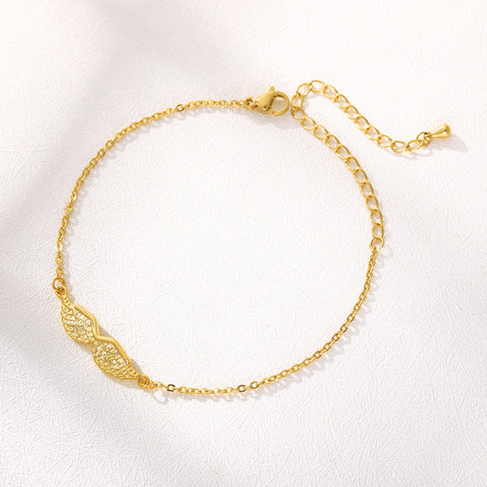 Gold Angel Wing Charm Bracelet Bracelet Women