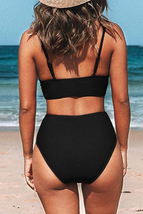 European And American Plain Nylon Bikini Stand-Alone Split Swimsuit