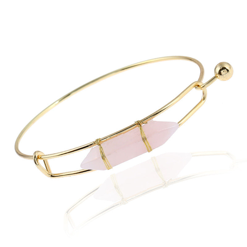 Bracelet Jewelry Fashion Geometric Shape Natural Gem Metal Bracelet Women