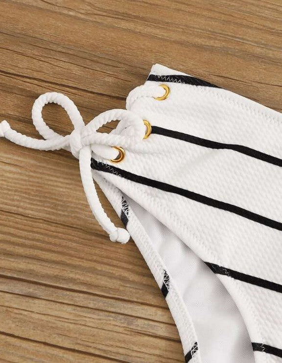 Striped Split Swimsuit Bikini