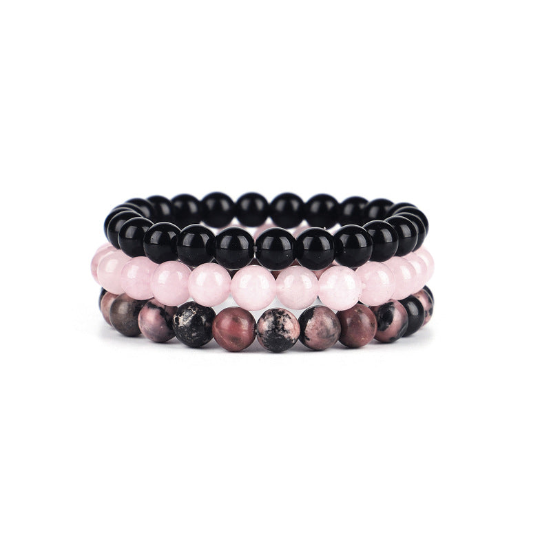 Three-Piece Bracelet Bracelet Stone Beaded Elastic Bracelet Women