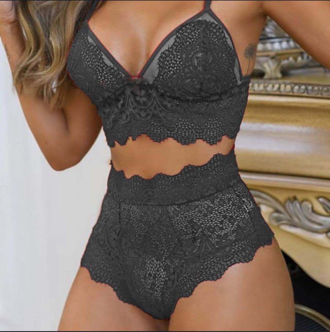 Women'S Sexy Solid Color Feminine Sexy Lace Bra Set