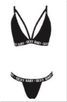 Sexy And Sexy Hollow Letter Three-Point Women'S Split Bra