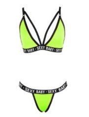 Sexy And Sexy Hollow Letter Three-Point Women'S Split Bra