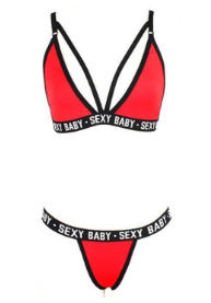 Sexy And Sexy Hollow Letter Three-Point Women'S Split Bra