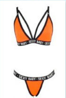 Sexy And Sexy Hollow Letter Three-Point Women'S Split Bra