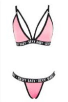 Sexy And Sexy Hollow Letter Three-Point Women'S Split Bra