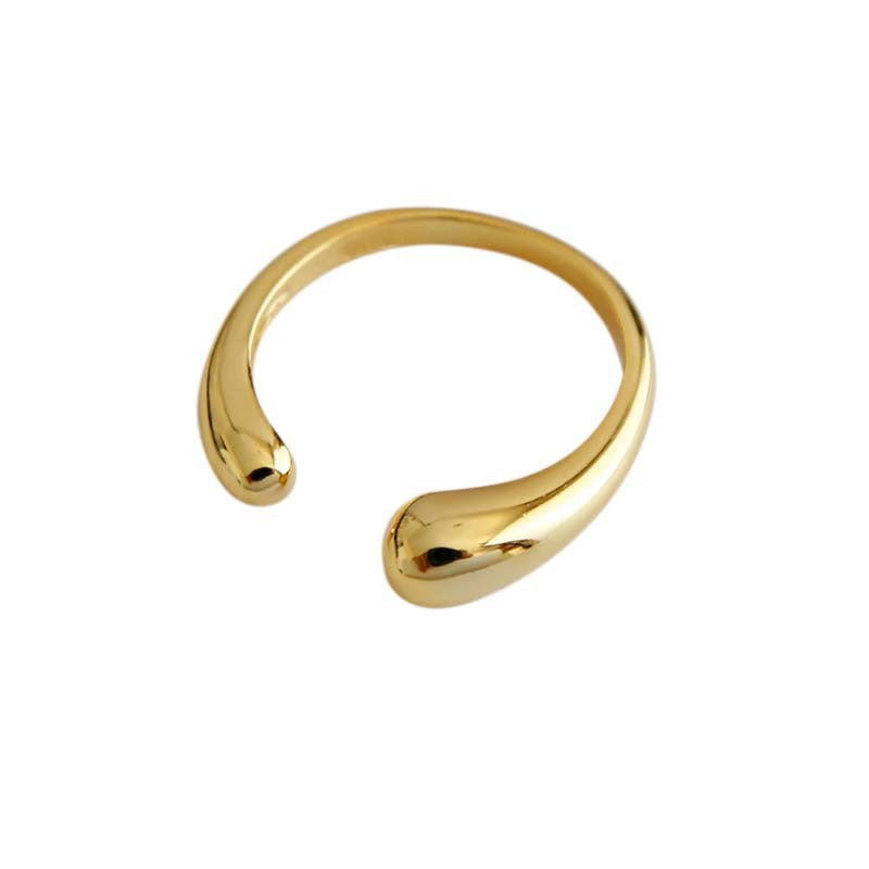 Gold Metal Brass Plated Balls Geometric Square Adjustable Opening Rings for Women