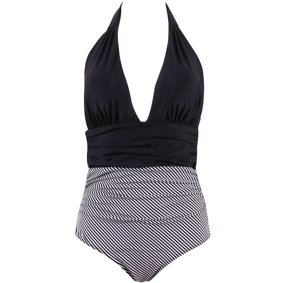 Bikini Deep V Cover Belly Swimsuit