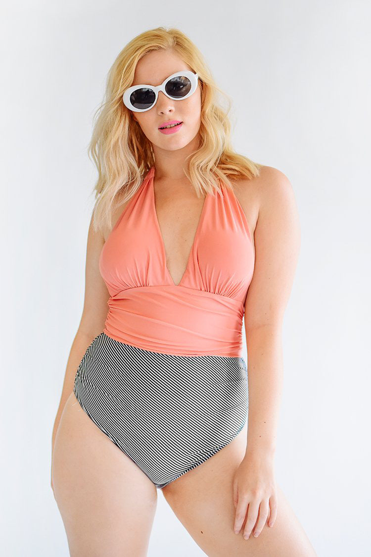 Bikini Deep V Cover Belly Swimsuit