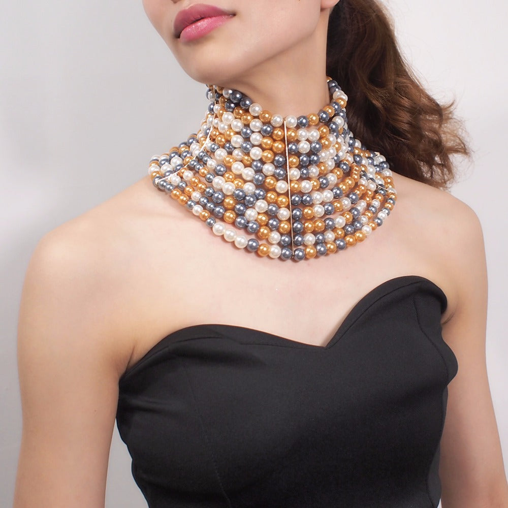 Multi-layered Pearl Sexy Short Necklace Necklace Necklace