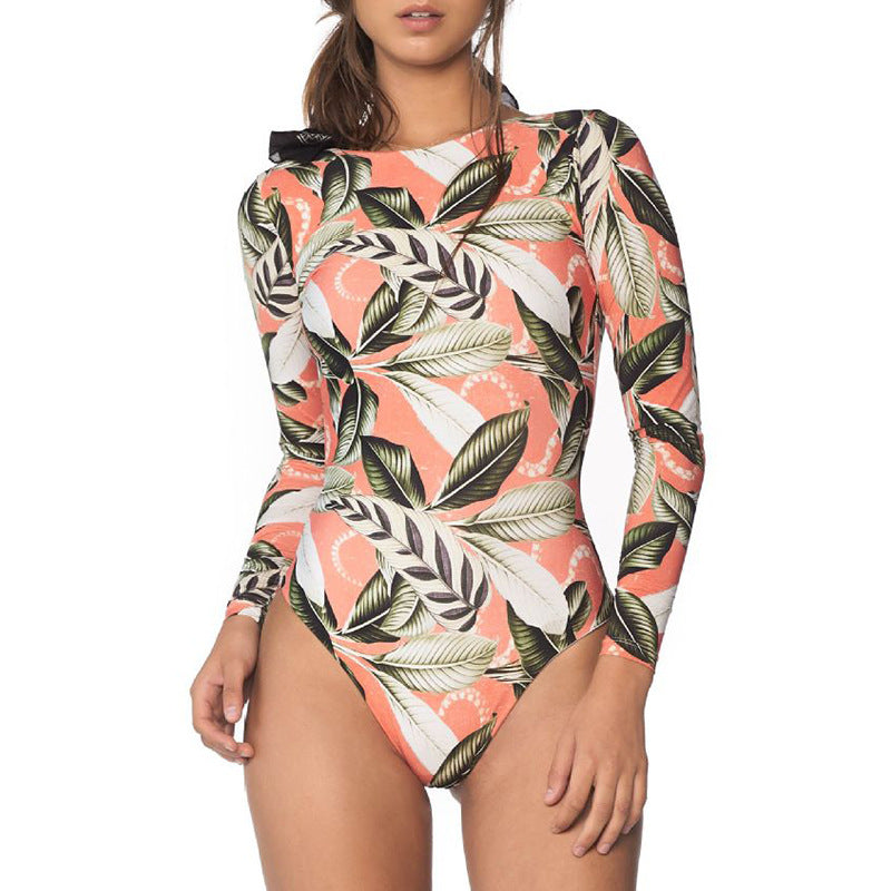 Long Sleeves Women One Piece Swimsuit