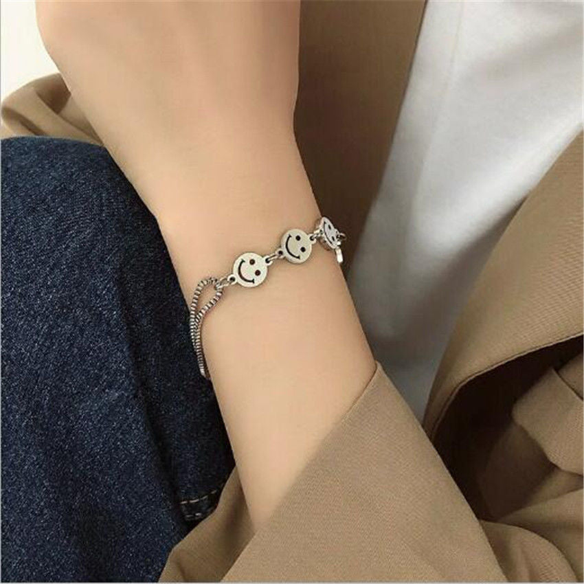 Titanium Steel Smiley Face Bracelet Women's Bracelets For Men And Women