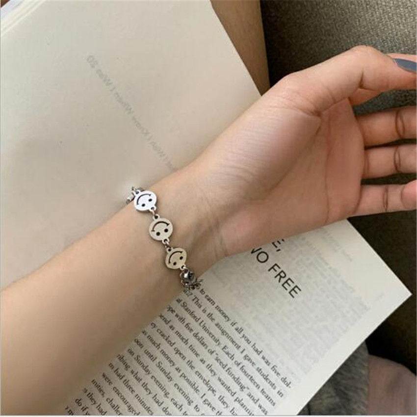 Titanium Steel Smiley Face Bracelet Women's Bracelets For Men And Women