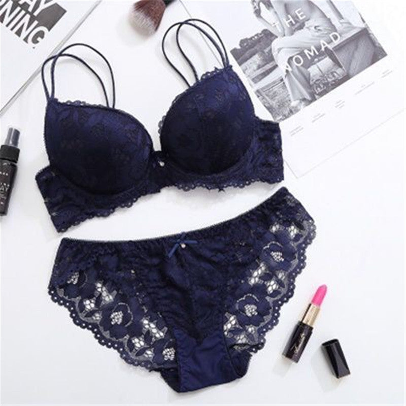 Bra Small Chest Gathered Adjustable Lace Girl Sexy Underwear