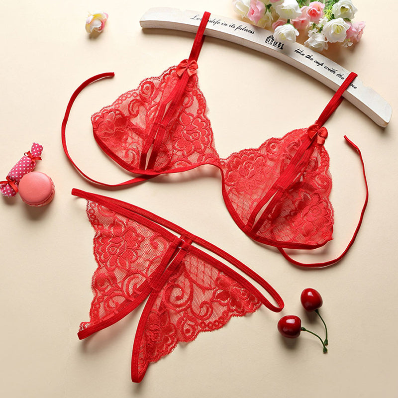 Sexy Lingerie Chiffon Underwear Sleepwear Lingerie Hot Erotic Bra G-string Garter Set