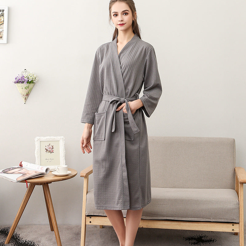 Women's Thin Couple's Nightgown Three Quarter Sleeve Bathrobe